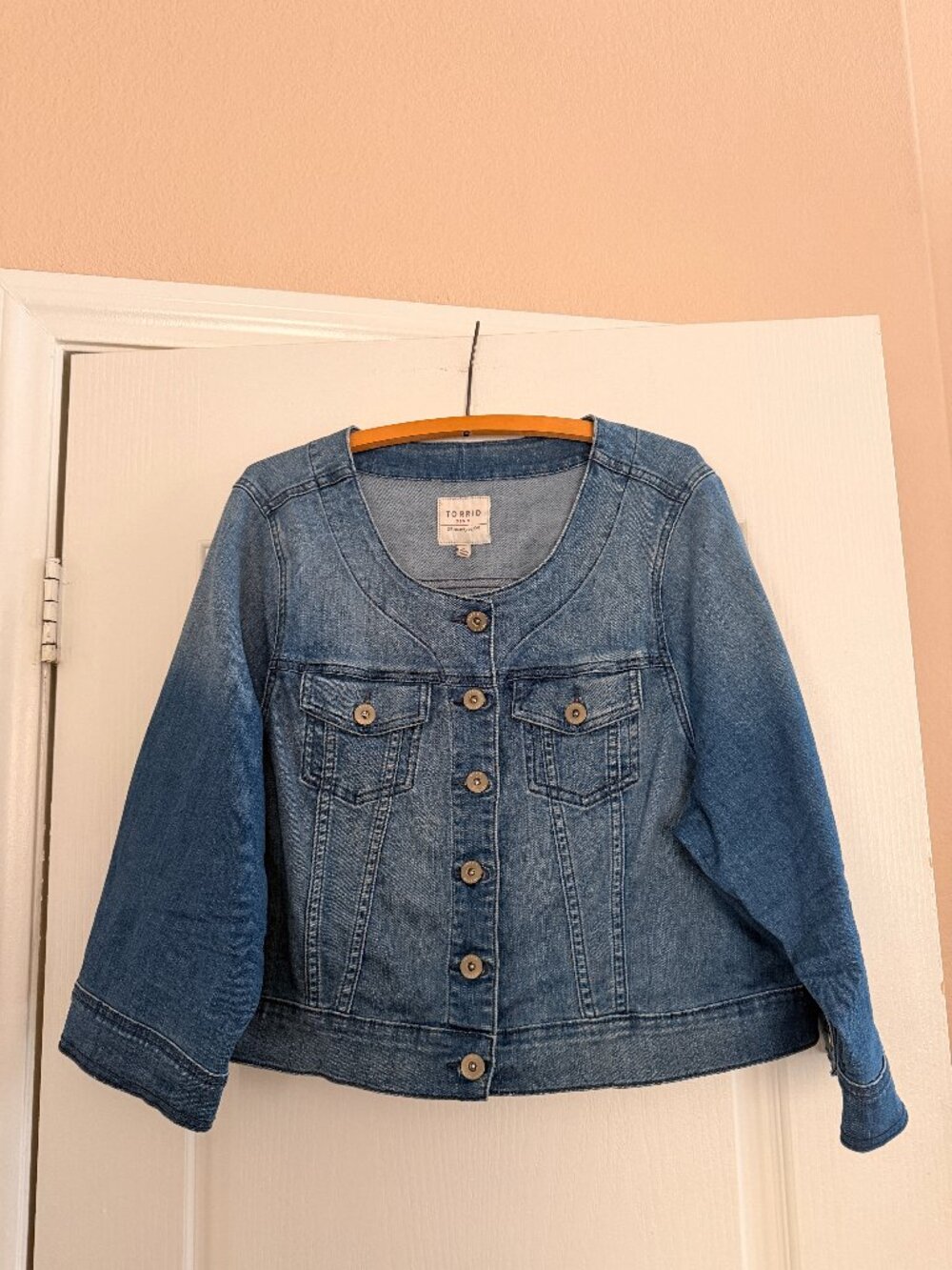 Torrid Boat Neck Denim Crop Jacket - Size 3